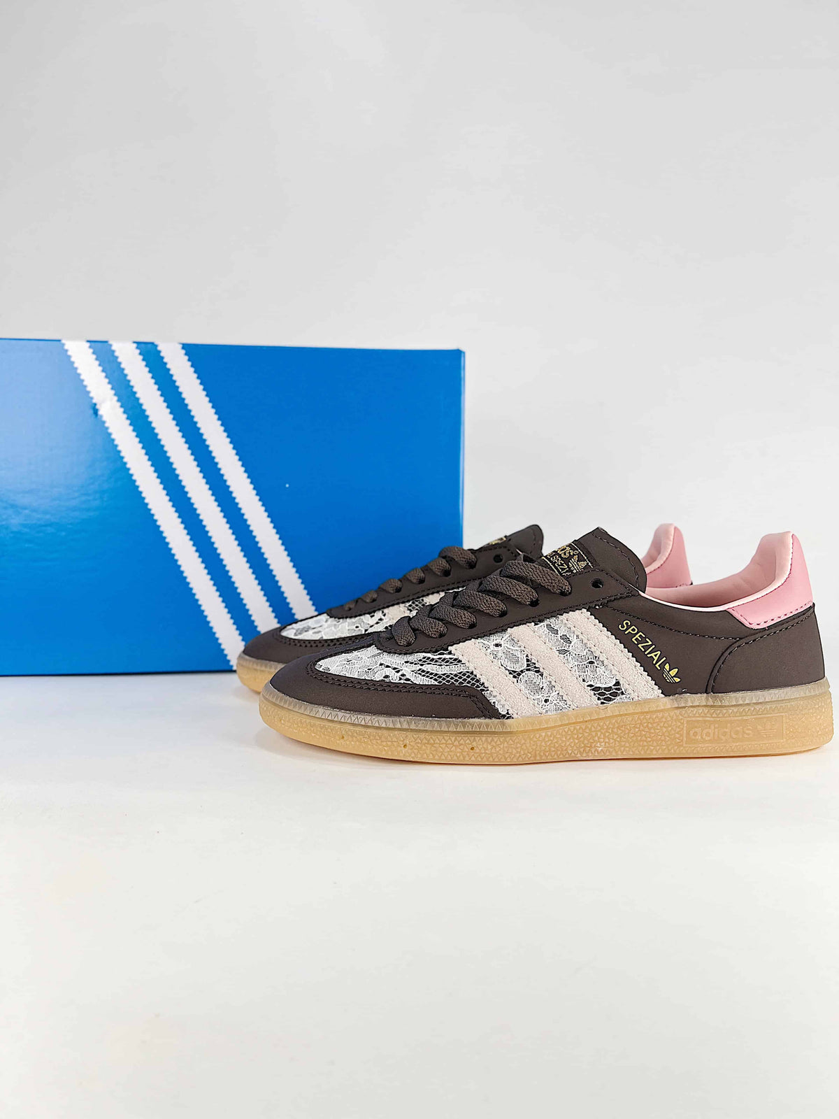Adidas Originals Handball Spezial "Dark Brown Pink Gum" Sneakers-Adidas Women's Shoe Sale / Men's Shoe Sale