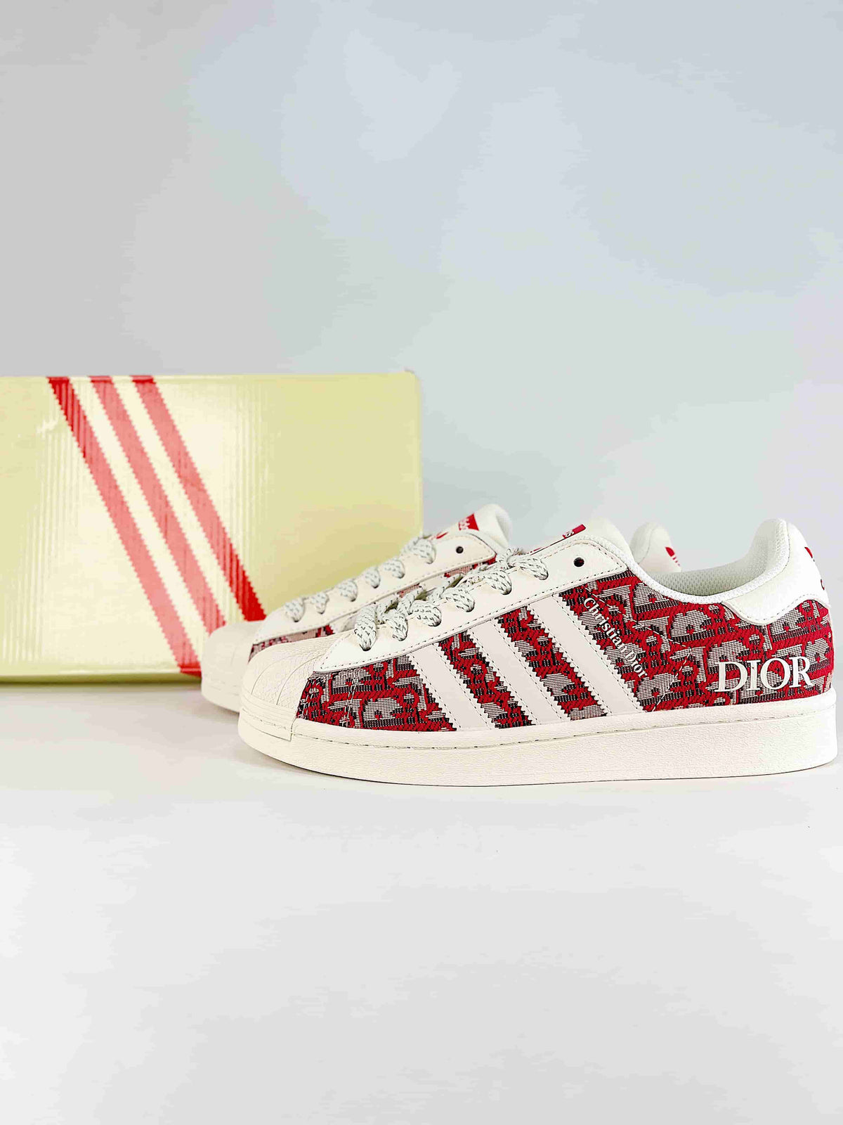 Adidas Superstar Dior Collab "Red White"-Adidas Women's Shoe Sale / Men's Shoe Sale