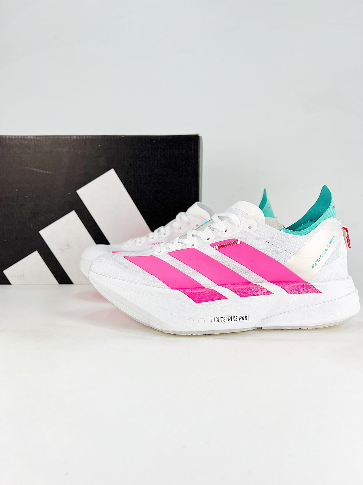 adidas Adizero Adios Pro 4 "White Pink Teal"-Classic sneakers，Adidas Women's Shoe Sale / Men's Shoe Sale