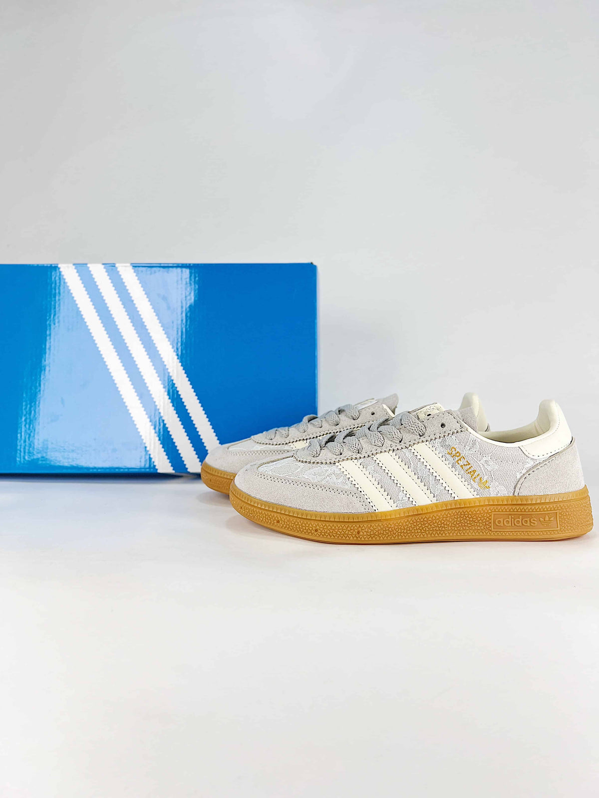 Adidas Handball Spezial Suede Sneakers "Light Gray Lace"-Adidas Women's Shoe Sale / Men's Shoe Sale