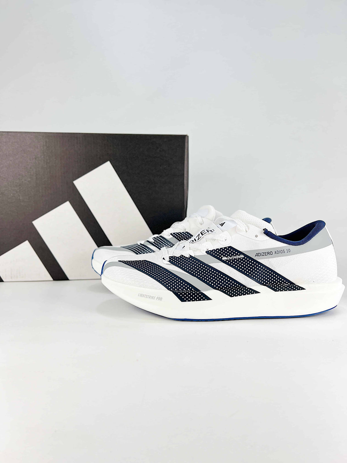 Adidas Adizero Adios 10 "White Navy Blue"-Classic sneakers，Adidas Women's Shoe Sale / Men's Shoe Sale
