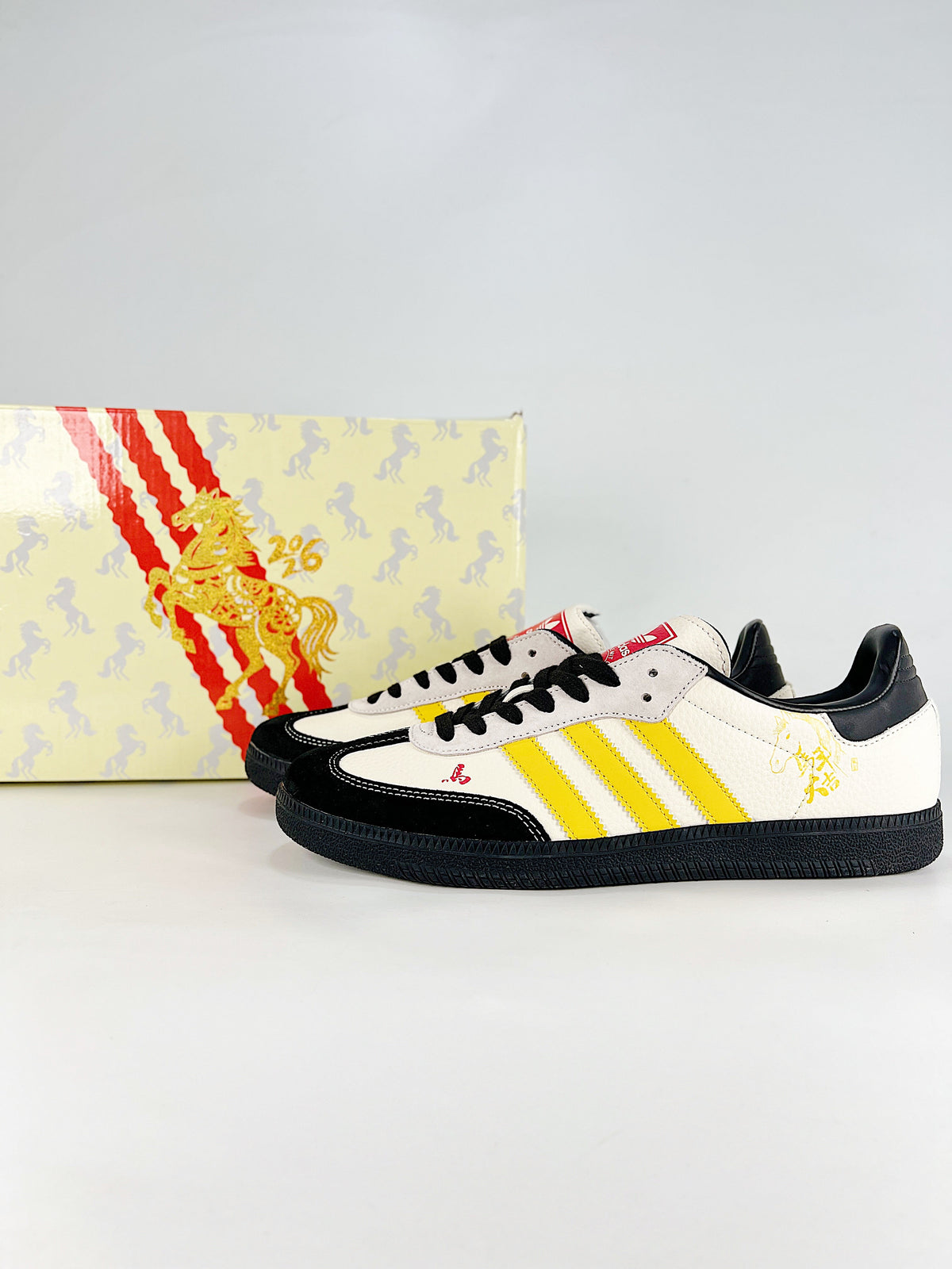 Adidas Samba Year of Horse "Cream White Black Yellow"-Adidas Women's Shoe Sale / Men's Shoe Sale
